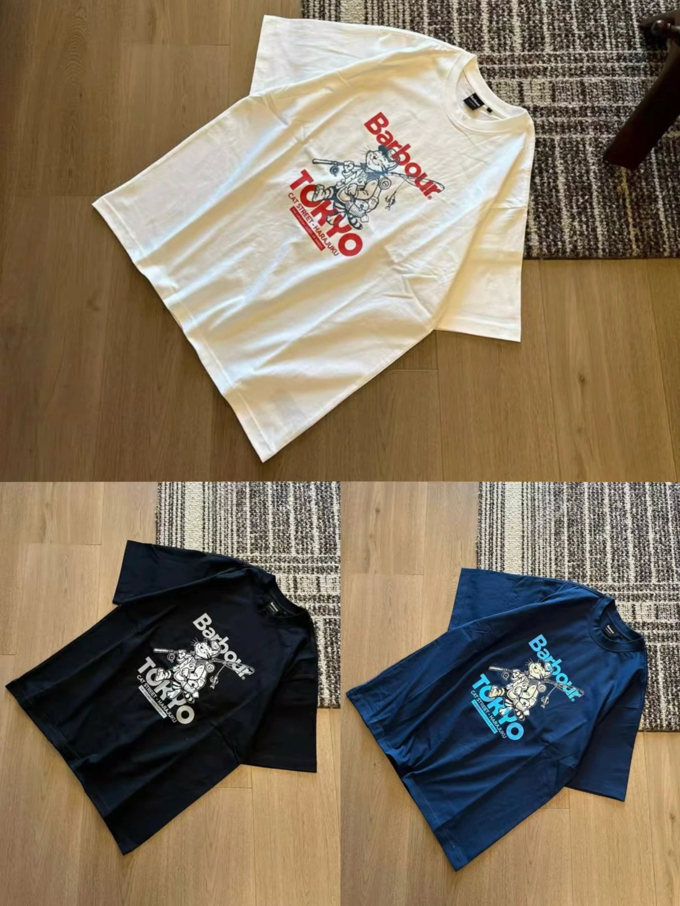 【原厂现货】barbo小熊钓鱼印花圆领运动短袖T恤