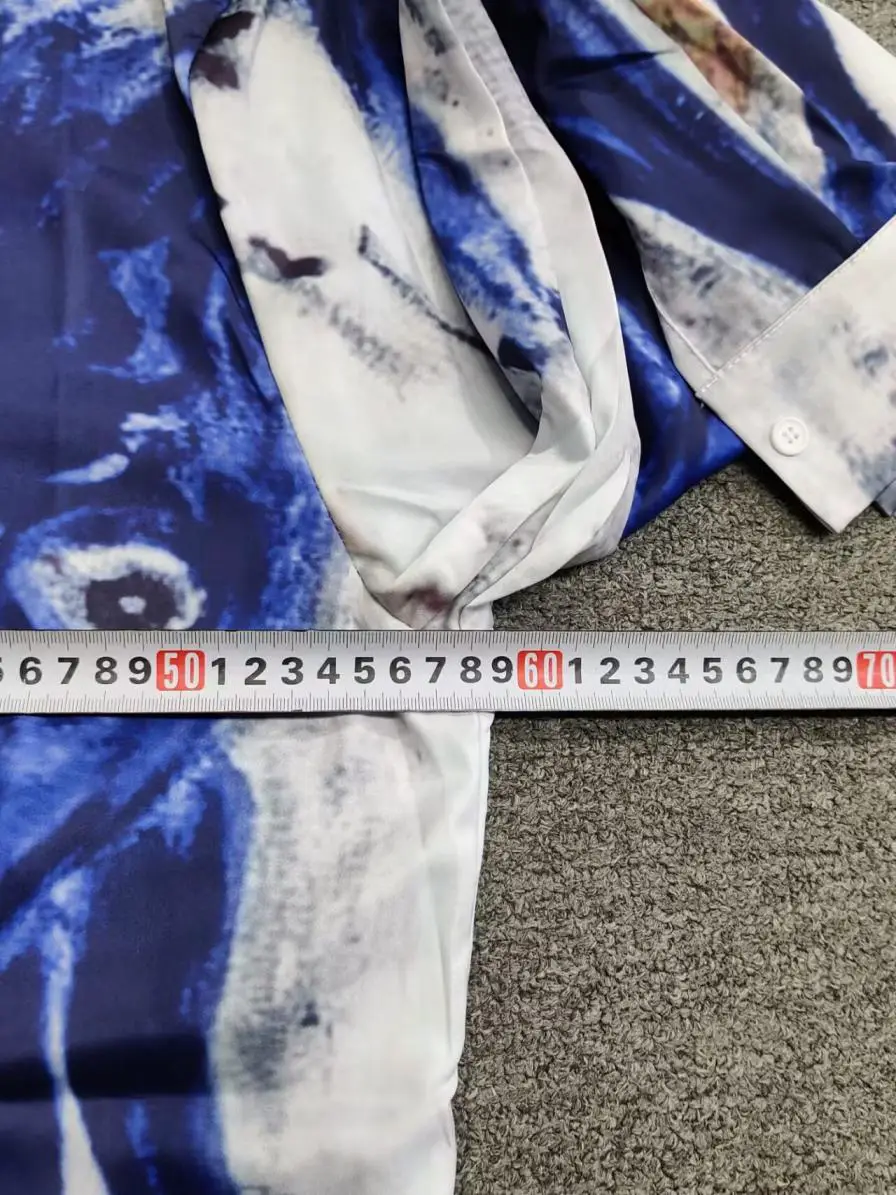Casabulca Erd Melancholic Rich Second Generation 19Fw Don Silk Smurf Fashion Artist Shirt