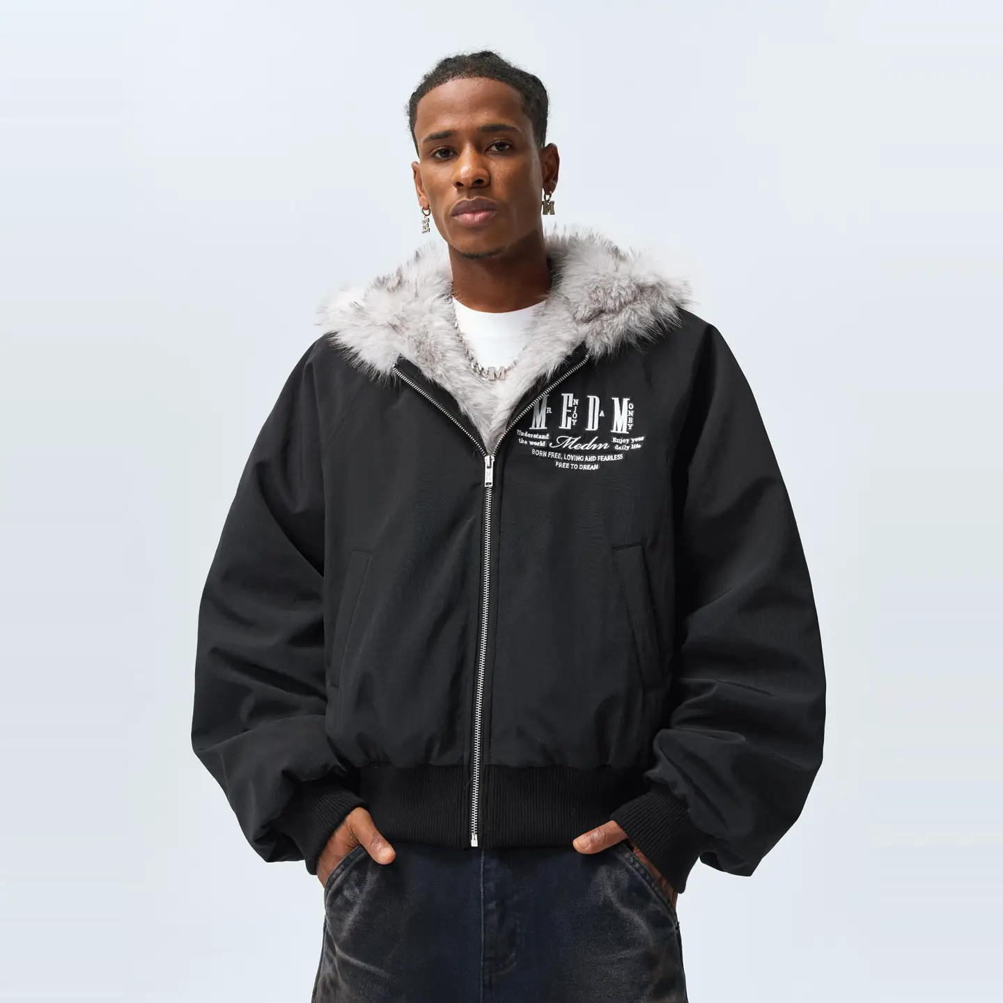 Medm Mountain Carved Cotton Coat Fleece-lined Heattech American Cleanfit Outwear Men's and Women's Clothing Couple Thick Cotton Coat jacket