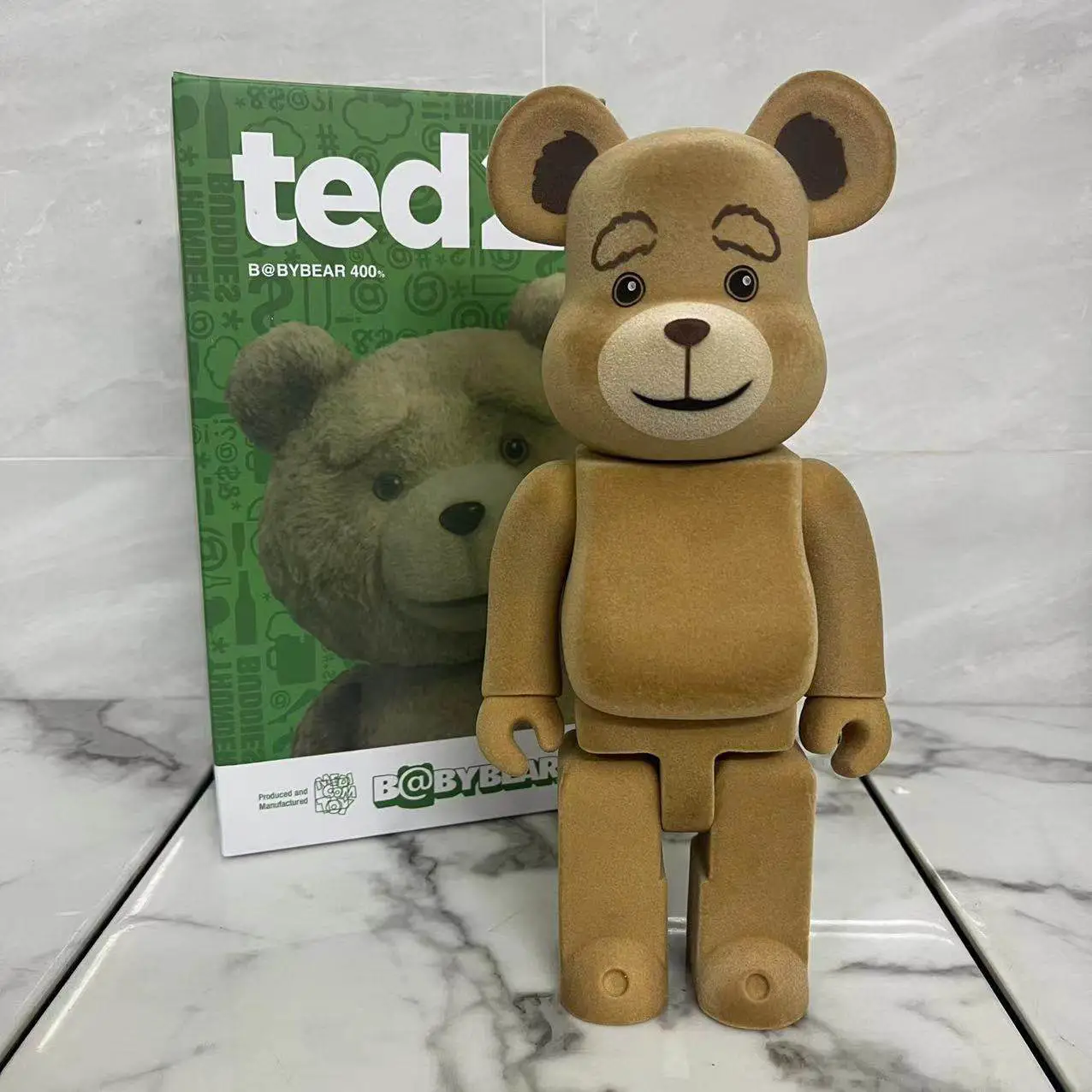 Violent Bear 400% Building Block Bear Doll Figurine Model Ornament Sculpture 28cm Flocked Glossy Surface