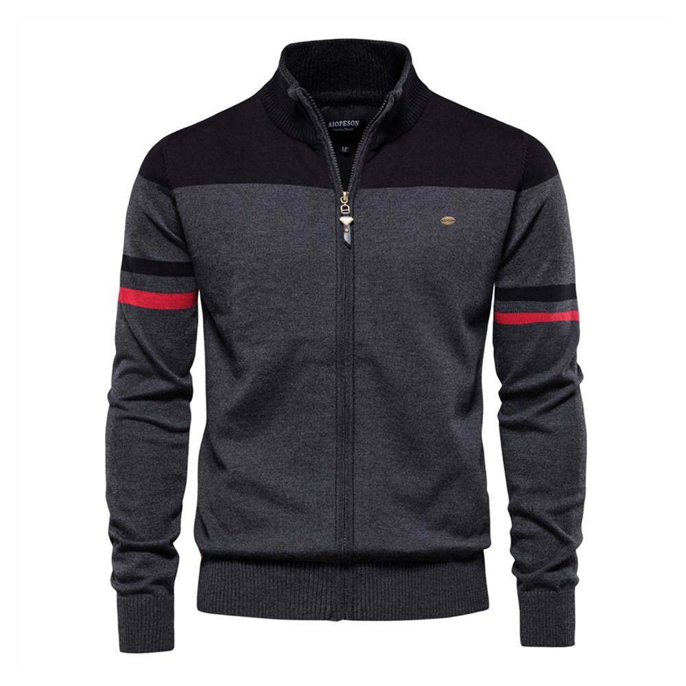 2024 autumn and winter new European size cross-border cardigan men's sweater zipper sweater high quality foreign trade men's new