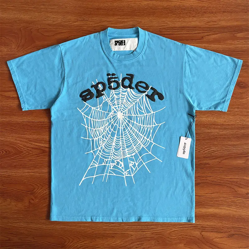 Sp5Der Worldwide 555555 Tee Spider Web Letter 3D Printed Casual Short-Sleeve T-Shirt