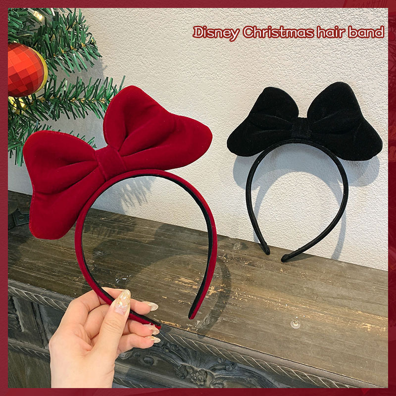 Spring and summer red bow hairband 2022 new hairpin Chinese New Year velvet hair accessories female headband New Year headwear