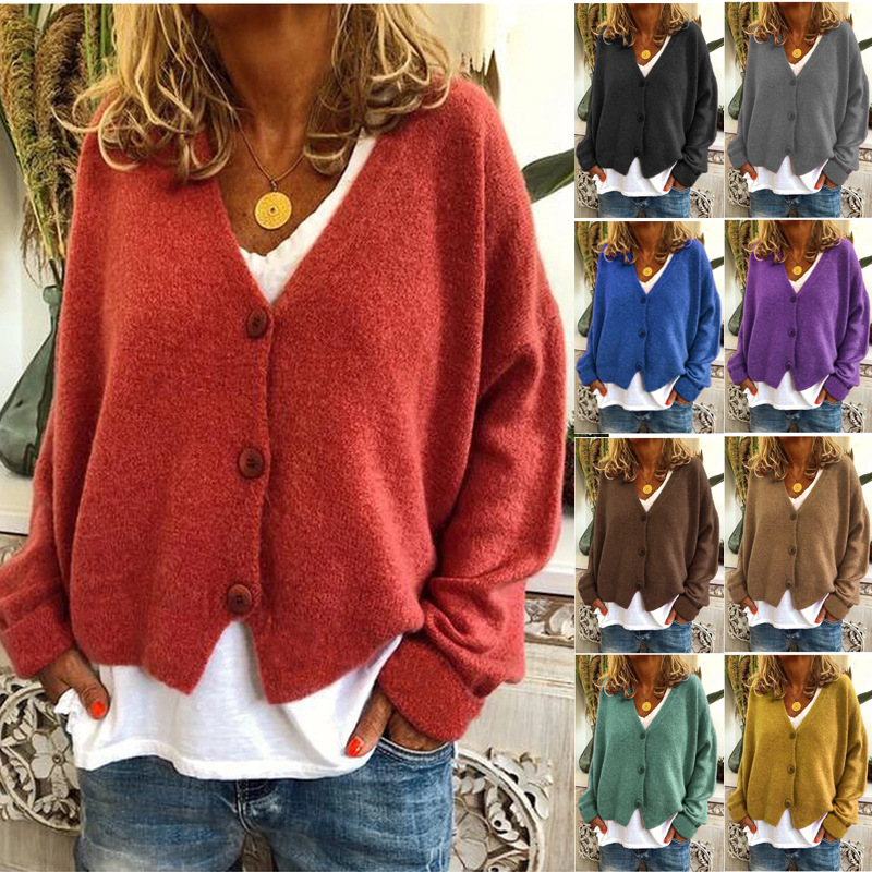 2020 cross-border Women's eBay Amazon wish autumn and winter explosions casual loose outer sweater knitted cardigan