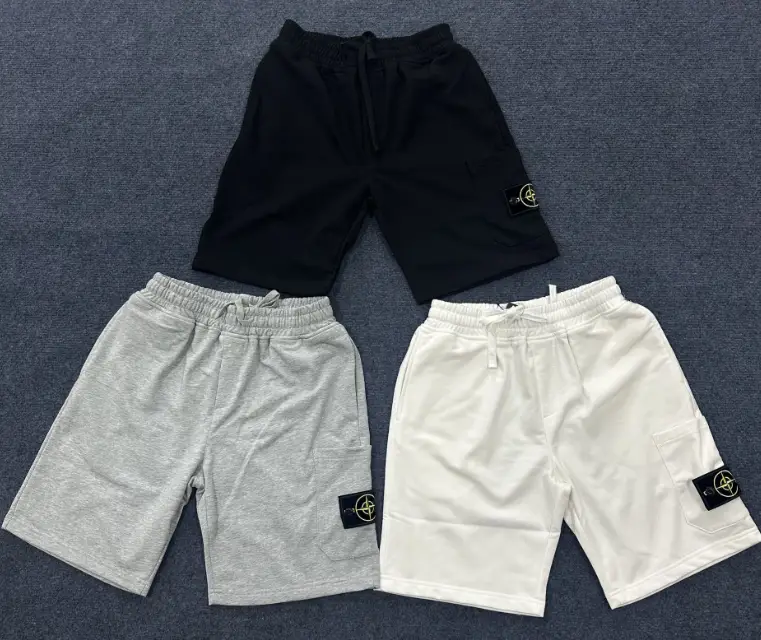 SIsland Men's and women's pure cotton shorts, solid color, casual shorts, sportswear pockets