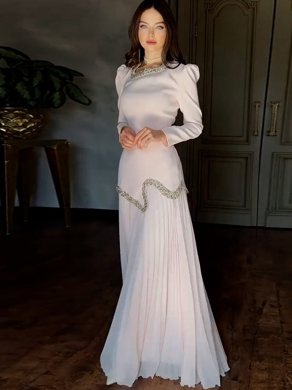 2025 Summer New European and American Amazon Cross-Border Fashion Elegant Niche Pleated Party Banquet Sequin Dress