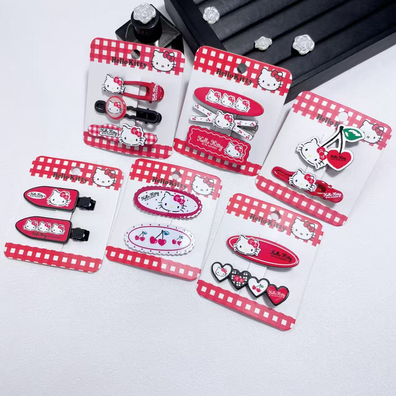 Officially Licensed Hello Kitty New Year Red Cherry Series Cute Cartoon Hair Clip