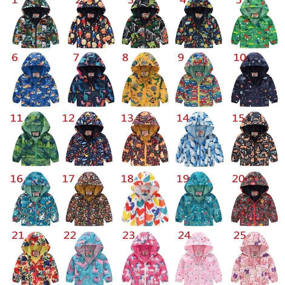 New Children Boys and Girls Zipper Hooded Jacket Jacket Cartoon Dinosaur Print Casual Spring and Autumn Jacket