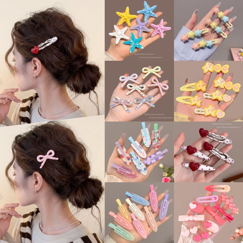 2026 New Spring and Summer Sweet Duckbill Clip for Tidying up Forehead Hair, Korean Dopamine Cute Bb Hair Clip Accessory