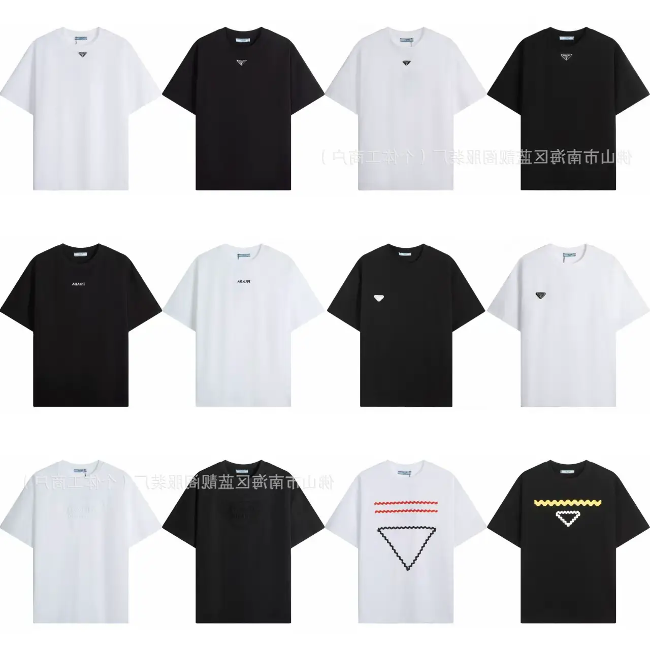 Correct Version Luxury Trendy Pra New Classic Triangle Logo Unisex Loose Versatile Short-Sleeve T-Shirt