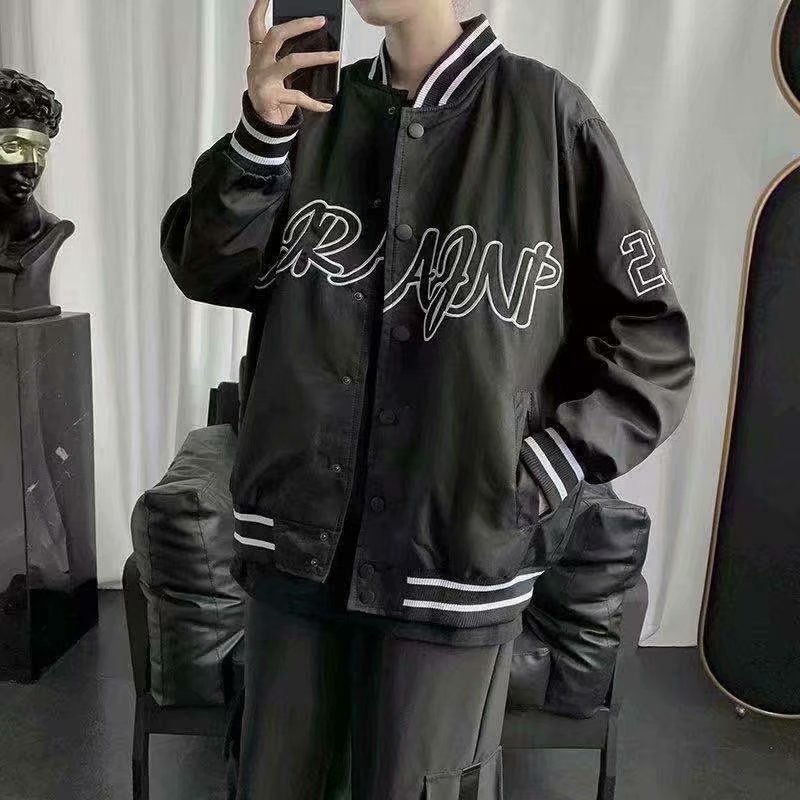 Bomber Jacket Student Baseball Suit Jacket Men's Spring and Summer Thin Ins Fashionable Lazy Style Loose Cross-Border Top
