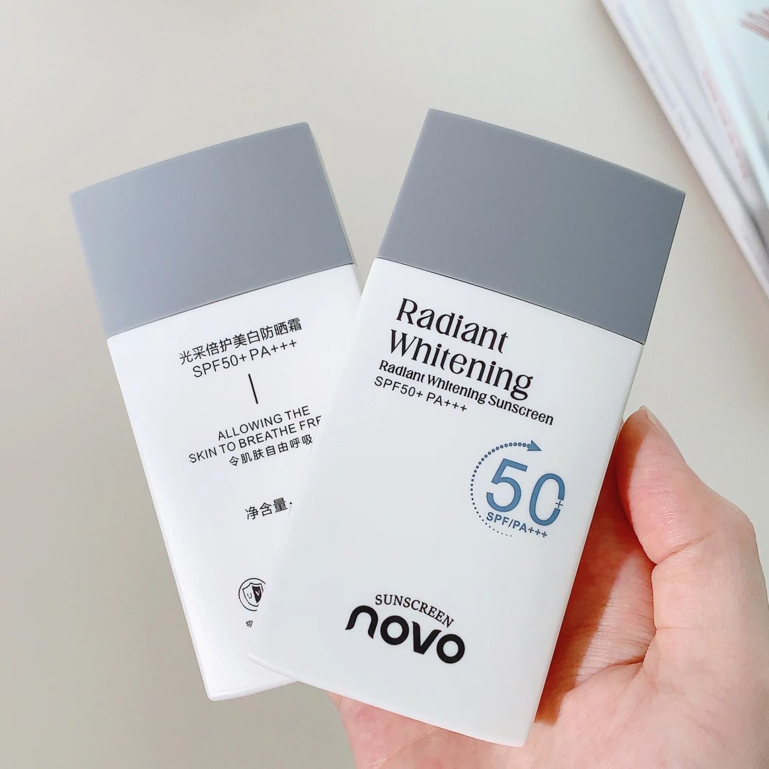 Novo Whitening Sunscreen High-power Sunscreen Isolation Anti-ultraviolet Refreshing and non-greasy Military Training Student Party Sunscreen