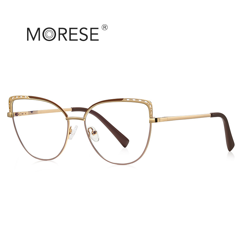Metal women's anti-blue light glasses 3112 high quality foreign trade in stock cat glasses frame ins style street shooting optical frame