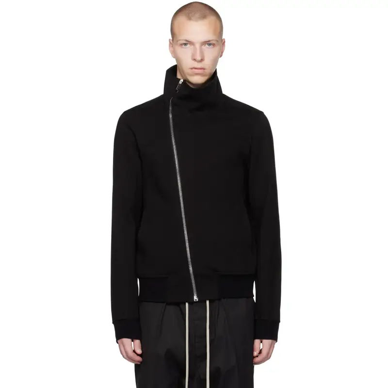 Oneofyou Dark Avant-Garde Diagonal Zipper High-Neck Jacket Men's Niche Designer Ro Style Plain Jacket