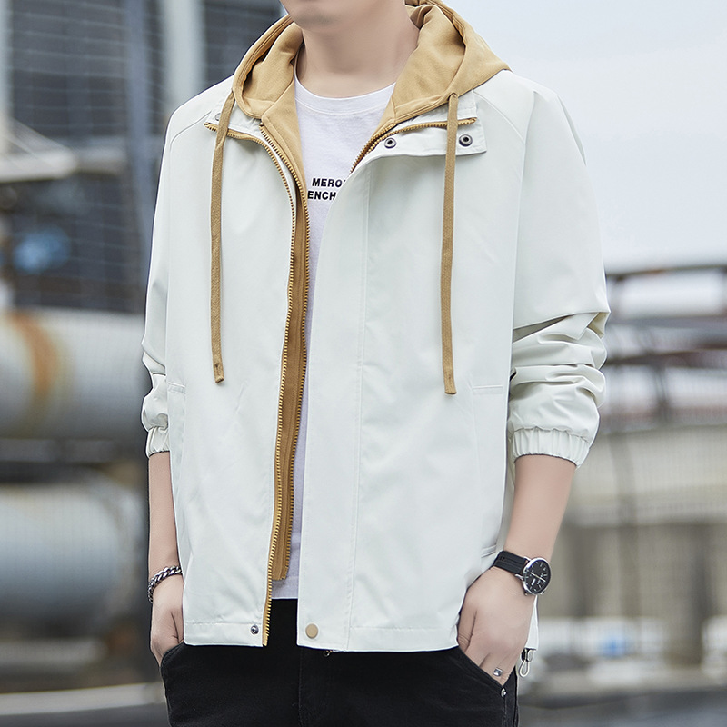 Fake Two-Piece Jacket for Men 2026 Spring and Autumn New American Style Trendy Brand Loose Versatile Casual Windbreaker Men's Clothing