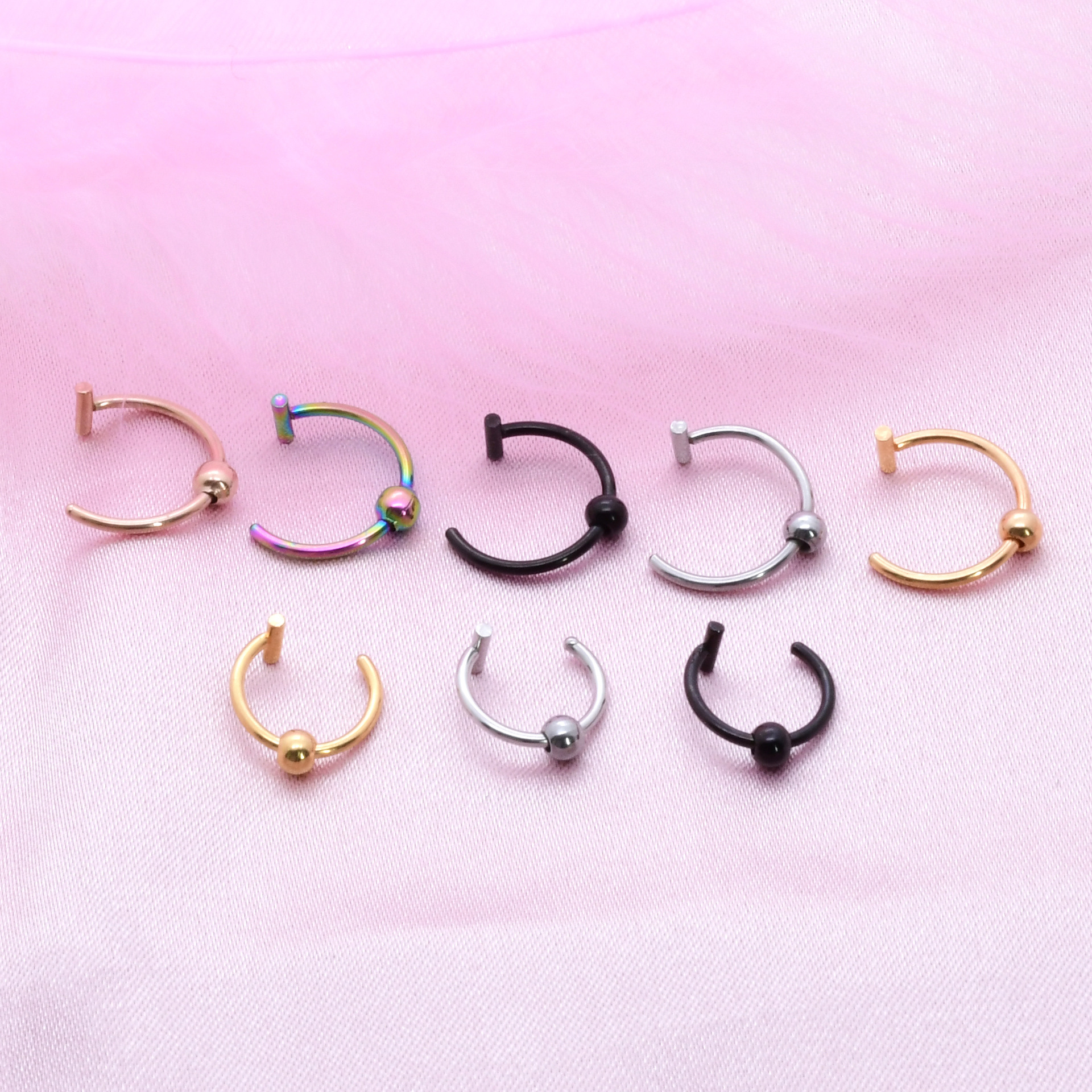 Spot Wholesale European and American Stainless Steel Lip Rings, Lip Nails, Horseshoe Rings, Bone Nails, Fake Lip Rings, Nose Rings, Eyebrow Rings, Piercing Jewelry