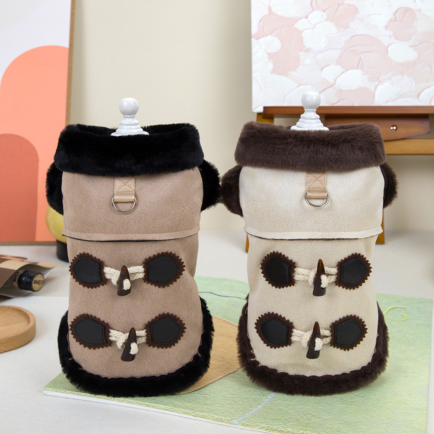 Pet clothes autumn and winter new pet clothes dog clothes teddy cat clothes 24 suede horn coat