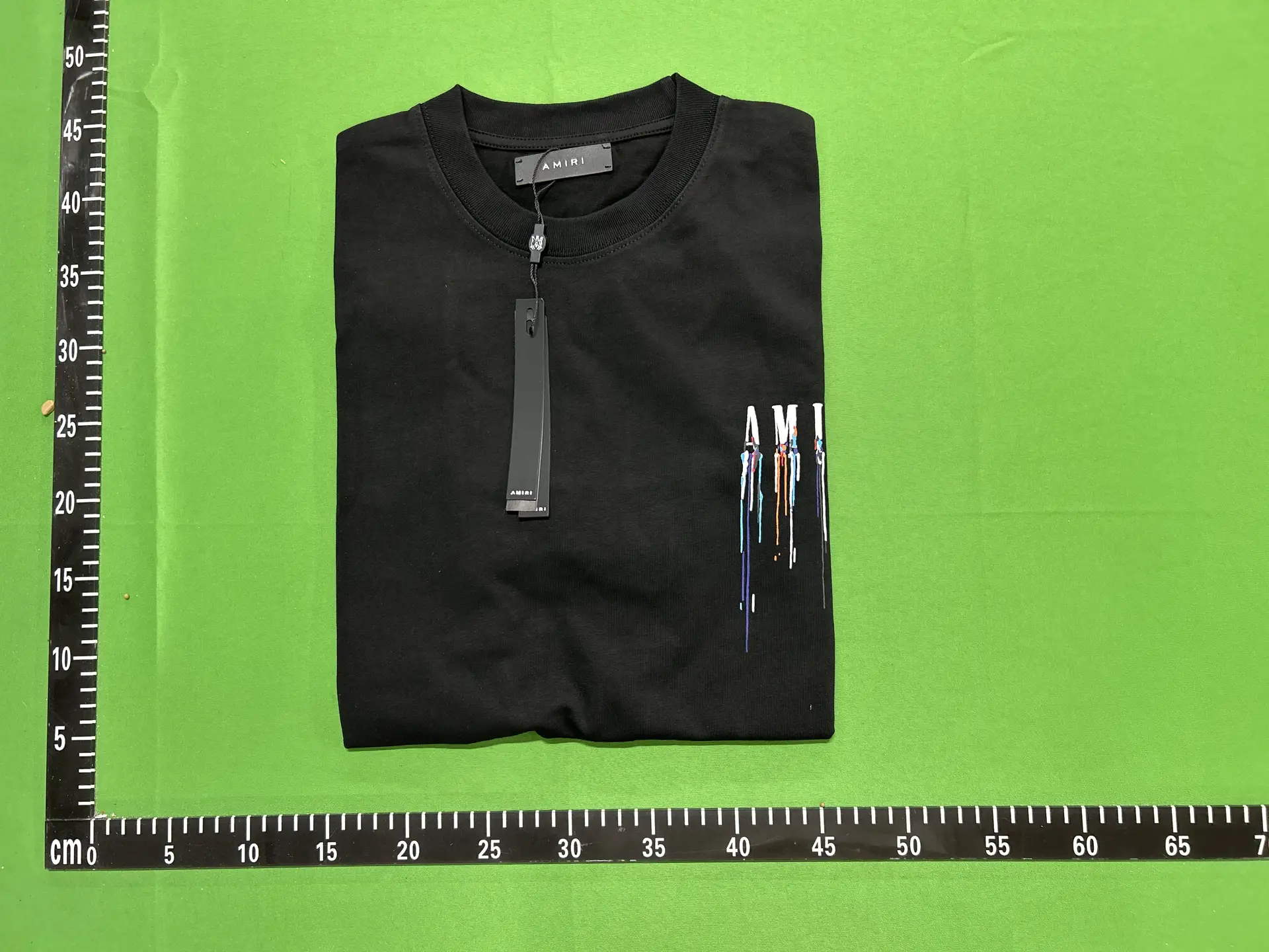 Amiri Black T-shirt with Drip Logo