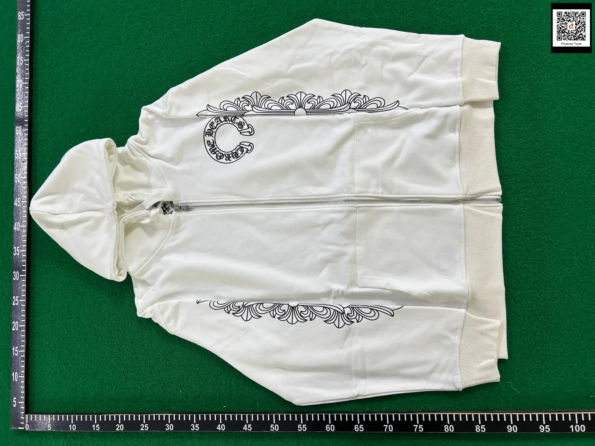 Chrome Hearts white zip hoodie