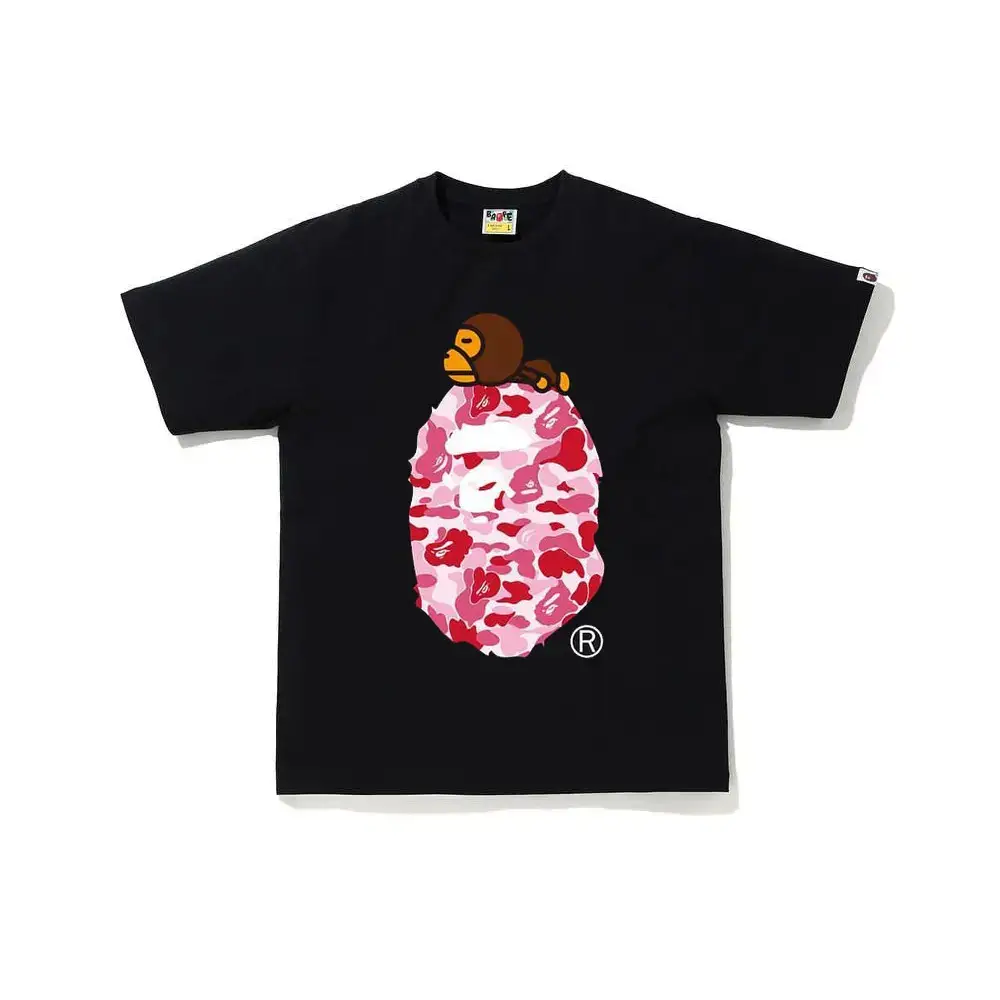 Correct Version of Cross-Border Wholesale Foreign Trade Trendy Brand 260g Heavyweight Bape Ape Head Shark Short-Sleeve T-Shirt for Dropshipping
