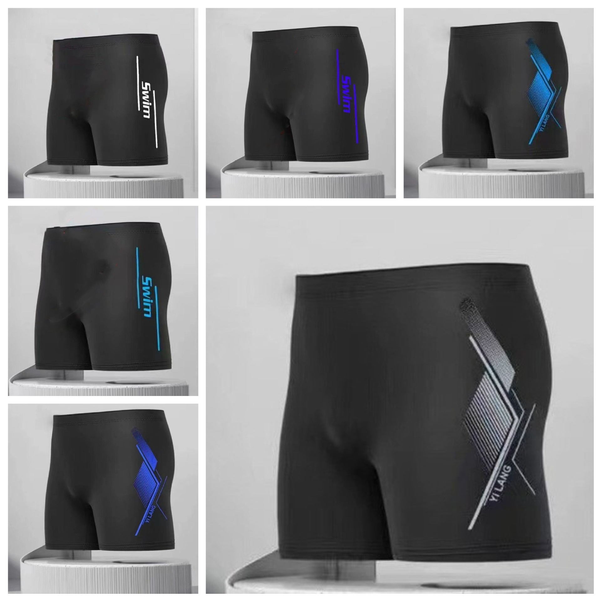 Anti-Embarrassment Swimming Trunks for Men, High Elasticity, Adult Boys' Swimming Trunks, Simple Short Style Men's Swimwear, Wholesale for Water Parks