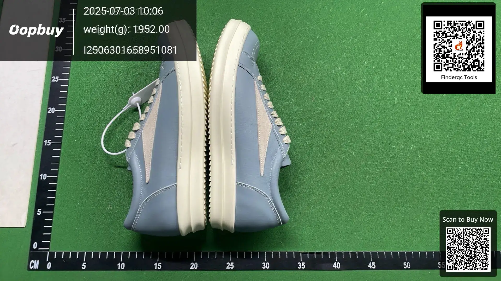 Rick Owens Low Top Sneakers Light Blue