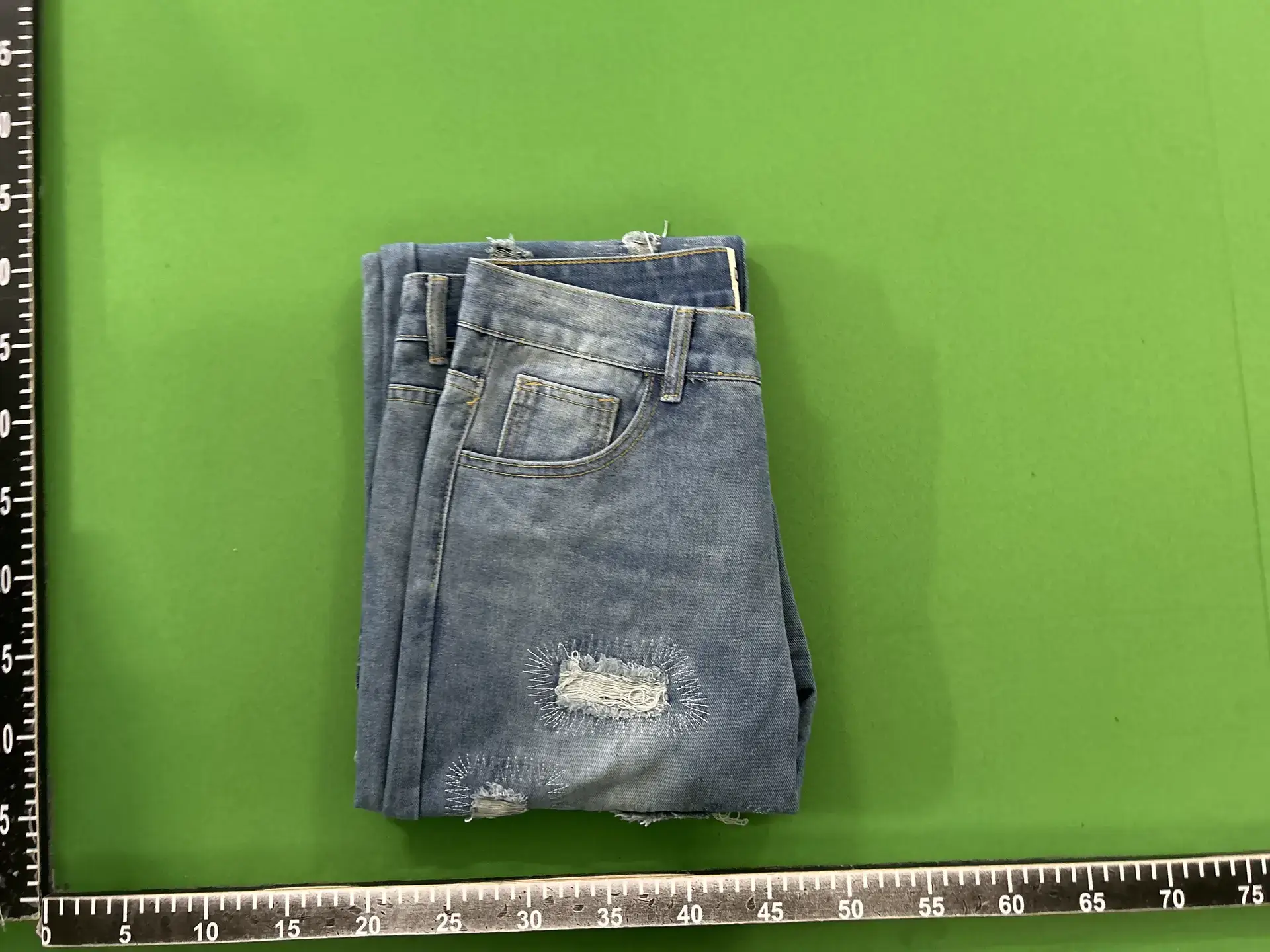 Gallery Dept. Denim Bell-Bottom Washed Distressed Patchwork Jeans