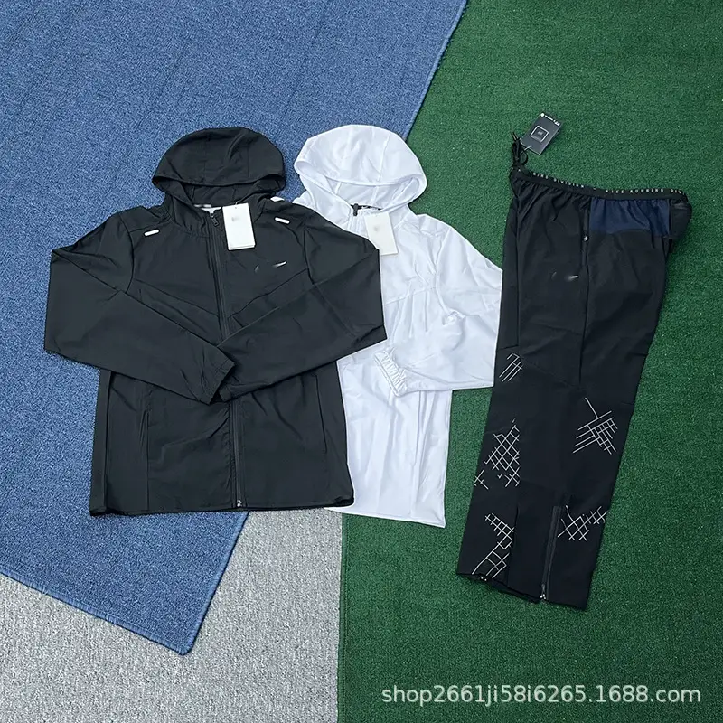 Spring and Autumn Thin Long-Sleeved Hooded Outdoor Sun Protection Sports and Leisure Suit Elastic Zero-Restraint Windbreaker for Men and Women