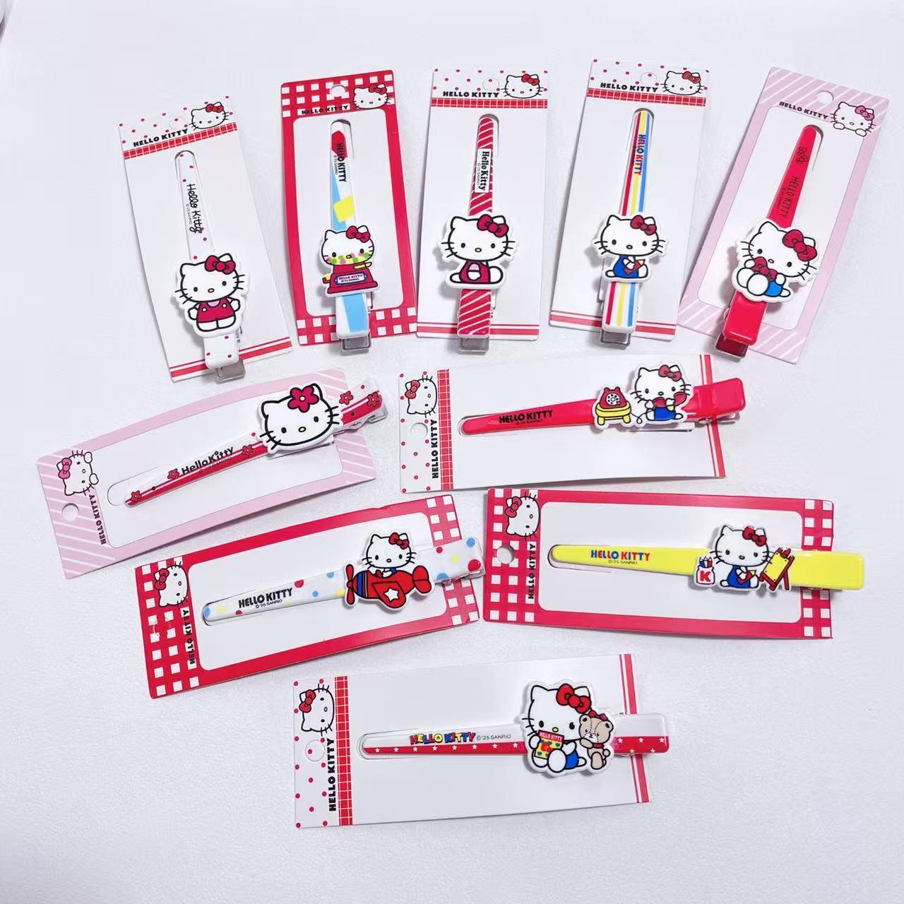 Officially Licensed Hello Kitty Red Sweet Style Creative Cute Cartoon Hairpin Bangs Clip 13515
