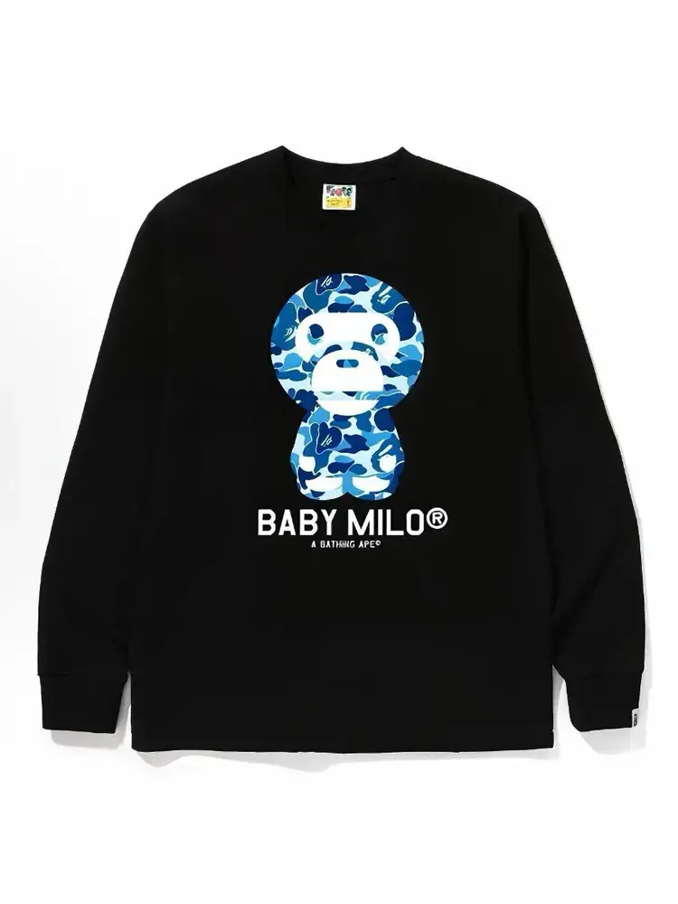 Cross-Border Supply Export Wholesale Trendy Brand Bape Ape Head Long-Sleeved T-Shirt Heavyweight Shark Top Bottoming T-Shirt 1