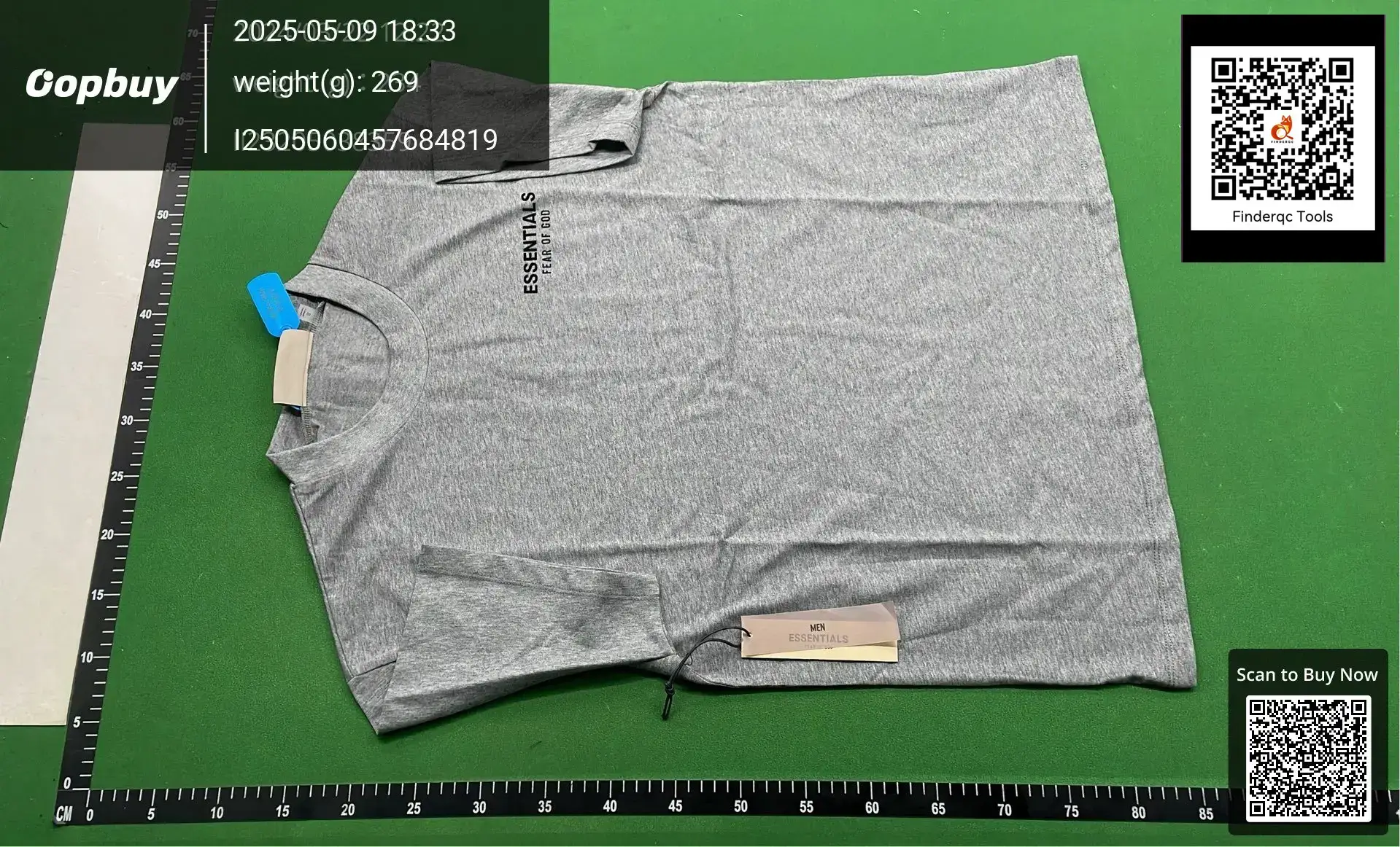 Fear of God Multi-Line Essentials Eighth Season Letter Flocking Print Trendy Fog Short-Sleeved T-Shirt Zgpb