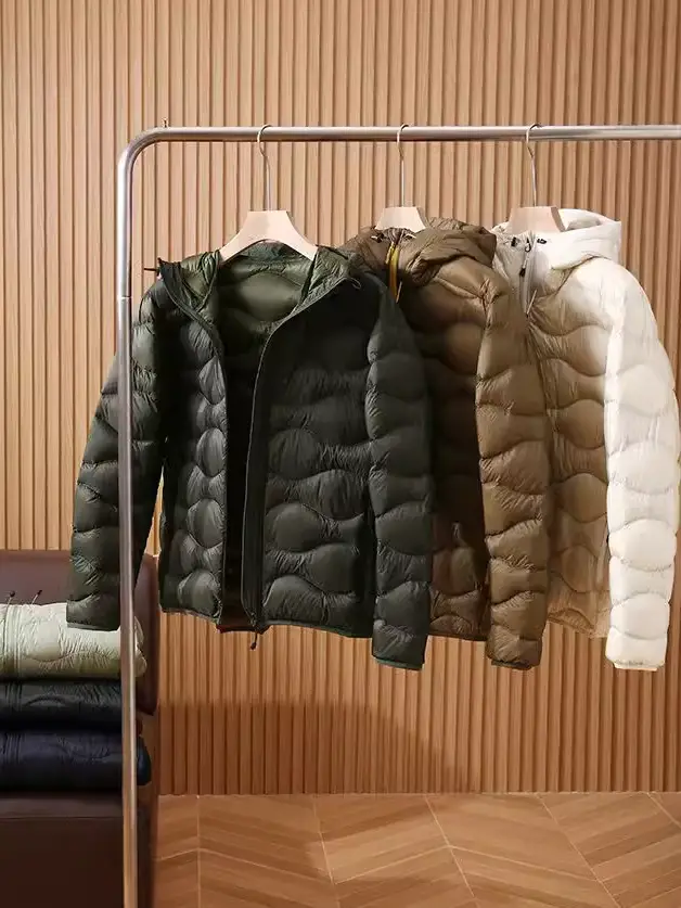 Finish Strong! Lightweight and Warm! High Loft! Foreign Trade Men's Autumn and Winter Casual Warm Hooded down Jacket for Couples, Trendy