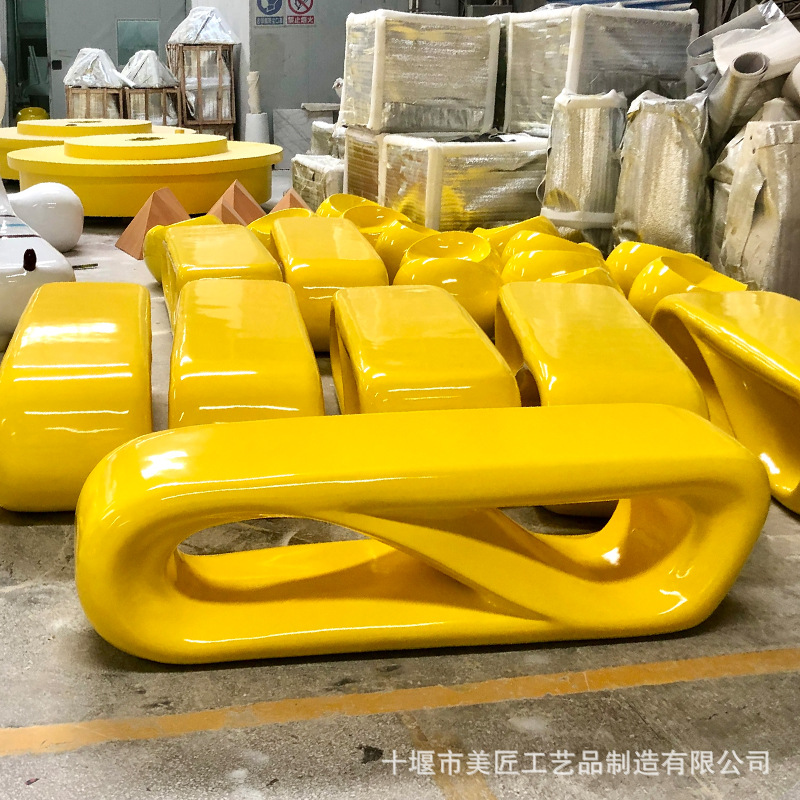 Glass fiber reinforced plastic Japanese chair shopping mall leisure chair outdoor landscape seat school scenic long stool shaped rest stool