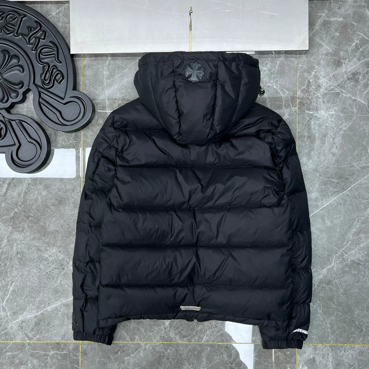 chromehearts24 Winter Croque Sanskrit Embroidery Double-sided Down Jacket Hat Removable Couple's