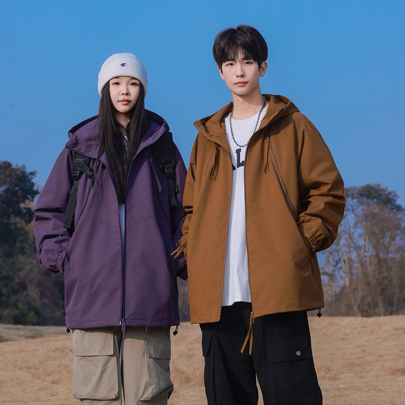 Cross-border Foreign Trade Fast Hand Little Red Book Live Explosions Outdoor Couple Jacket Spring and Autumn Sports Waterproof Jacket Tide
