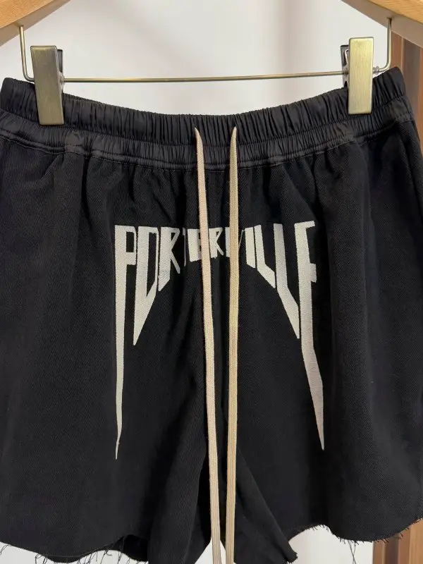 Dark Style 2025 Spring/Summer New High-End Fashion Heavy Embroidery Letter Shorts with Double Slits and Frayed Edges Trendy Pants