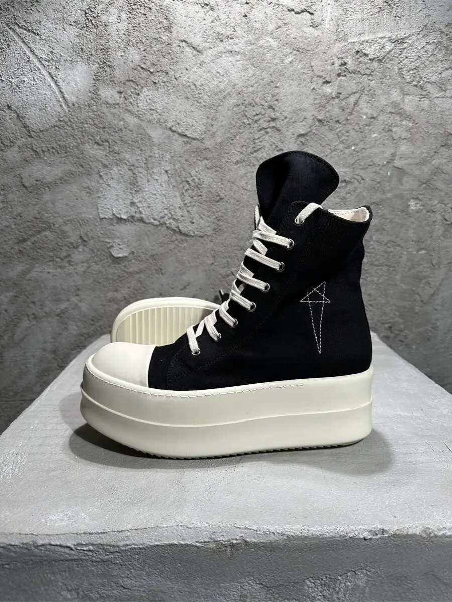 Xuan Zhan RO Dark Wind Embroidered Double Layer Thick Bottom Canvas Shoes Sports High Street Five Star Leisure High Top Board Shoes