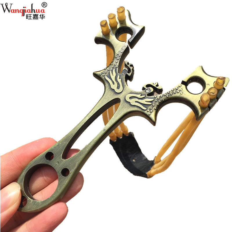 Peacock slingshot traditional 3-strand card bead slingshot recurve rubber band Slingshot three-purpose slingshot exquisite bronze cross-border
