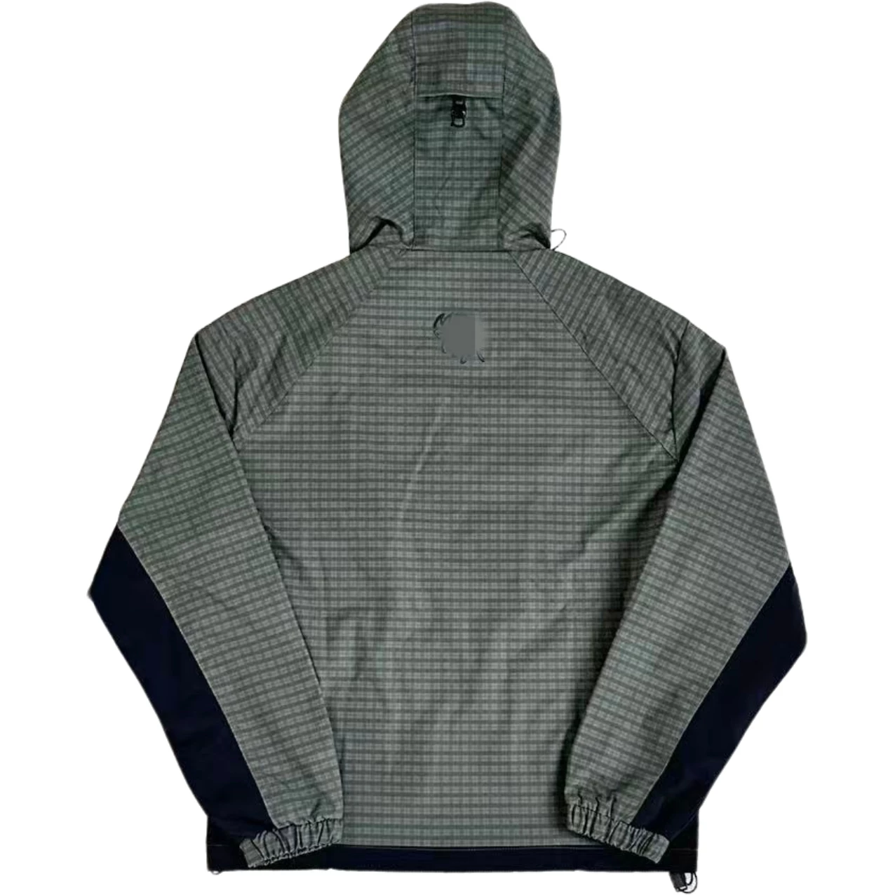 Diagonal zipper checkered jacket