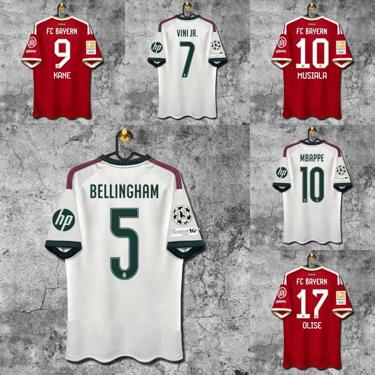 2627 Star Player Numbers La Liga Bundesliga Serie a Ligue 1 Jerseys Bayern Barcelona Real Madrid Kane Yamal