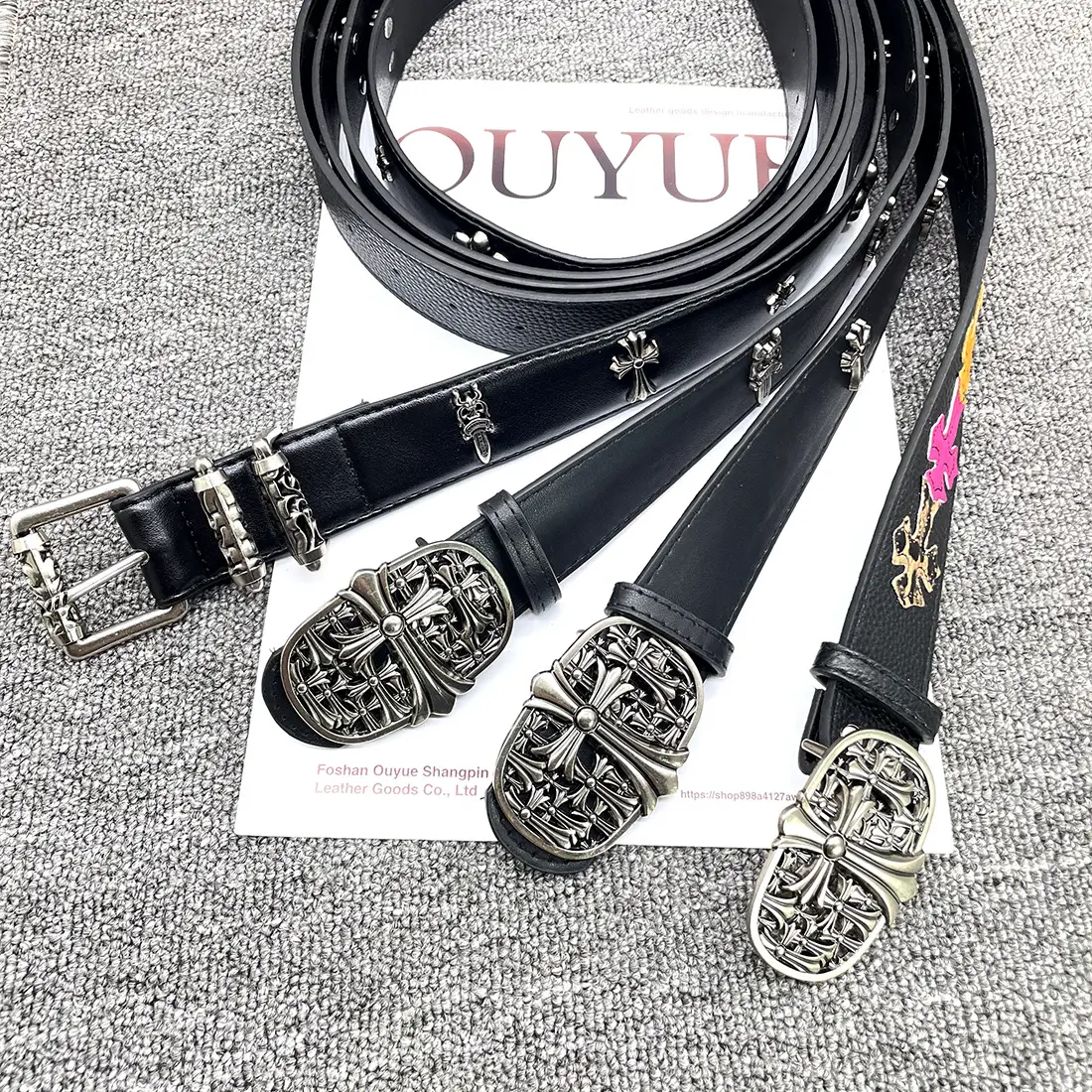 CH Cross Crowe Classic Belt Men's and Women's Jeans Belt Vintage Fashion Belt Trendy Hairdresser Pants Belt Heart
