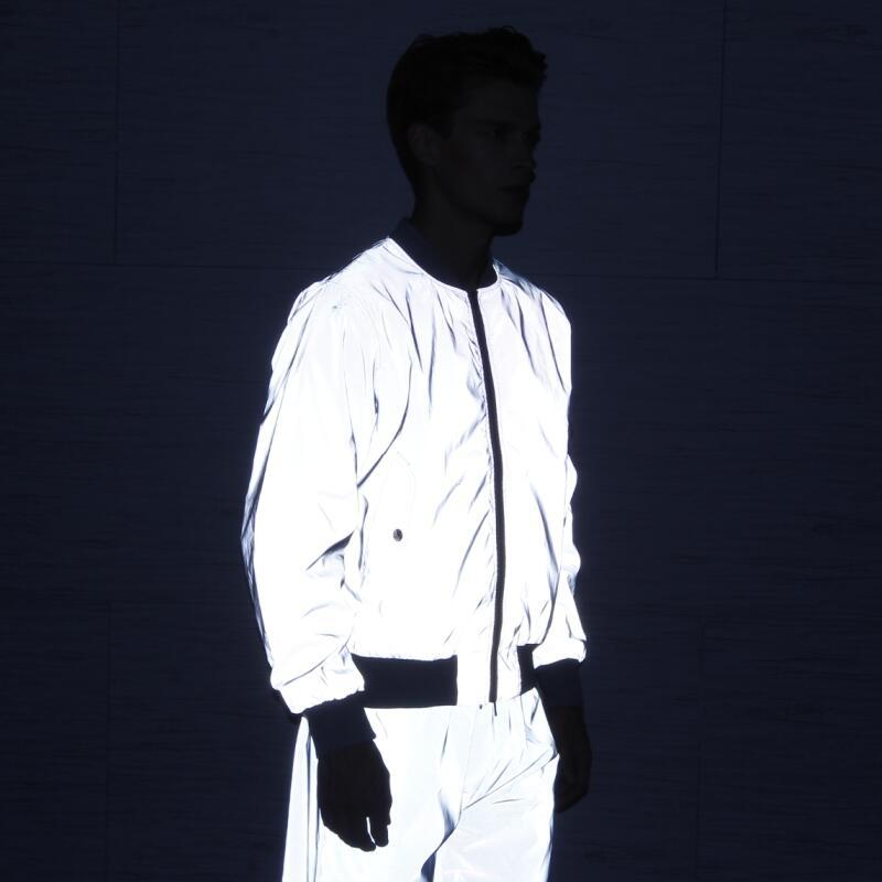 New Winter Quilted Reflective Bomber Jacket Cross Border Amazon Fashion Baseball Suit Large Size Coat Short Jacket