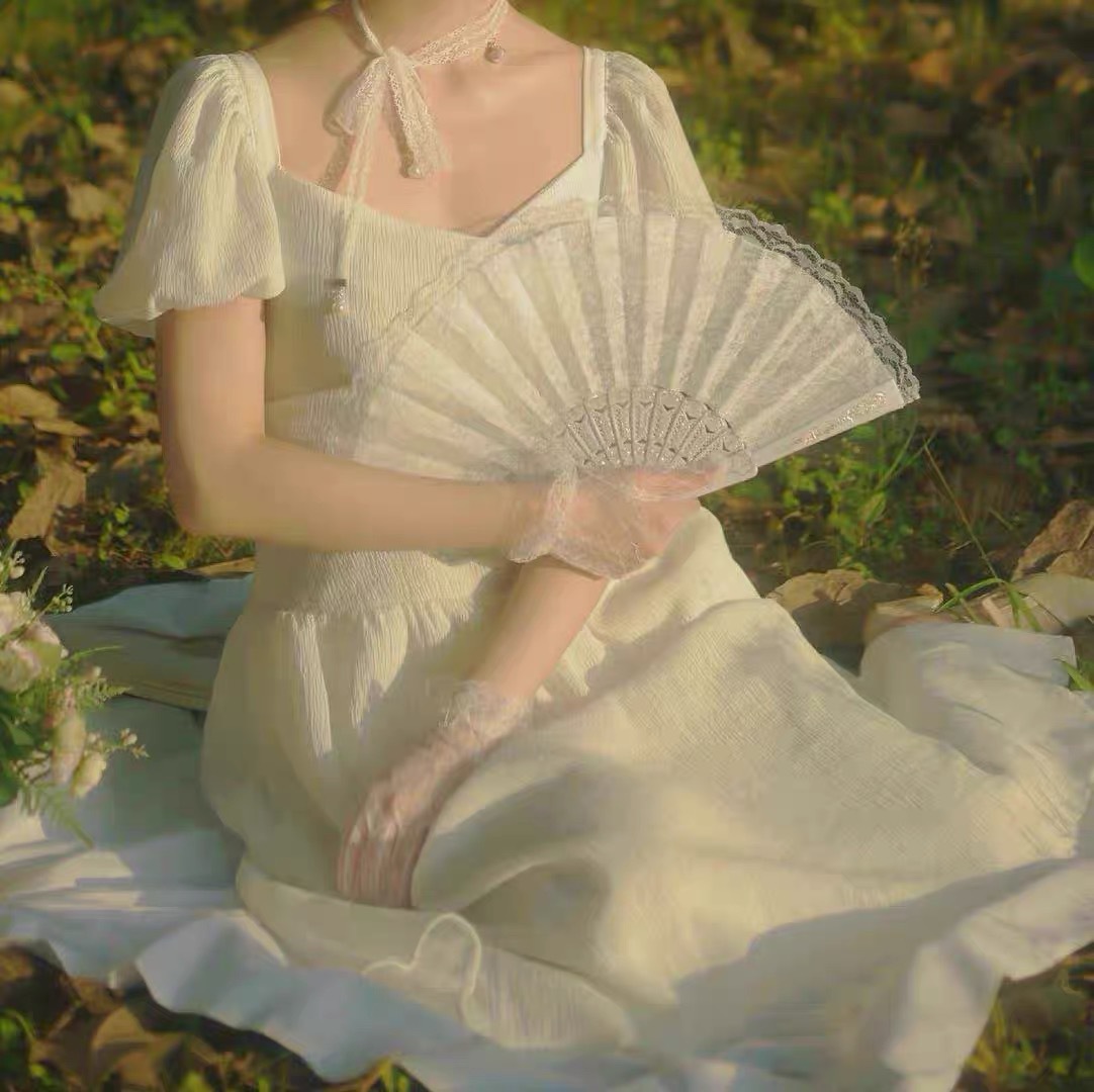 Posing Props Dark Lori Sick Gothic Style Lolita Vintage Style Japanese Style and Style Lace Cheongsam Fan