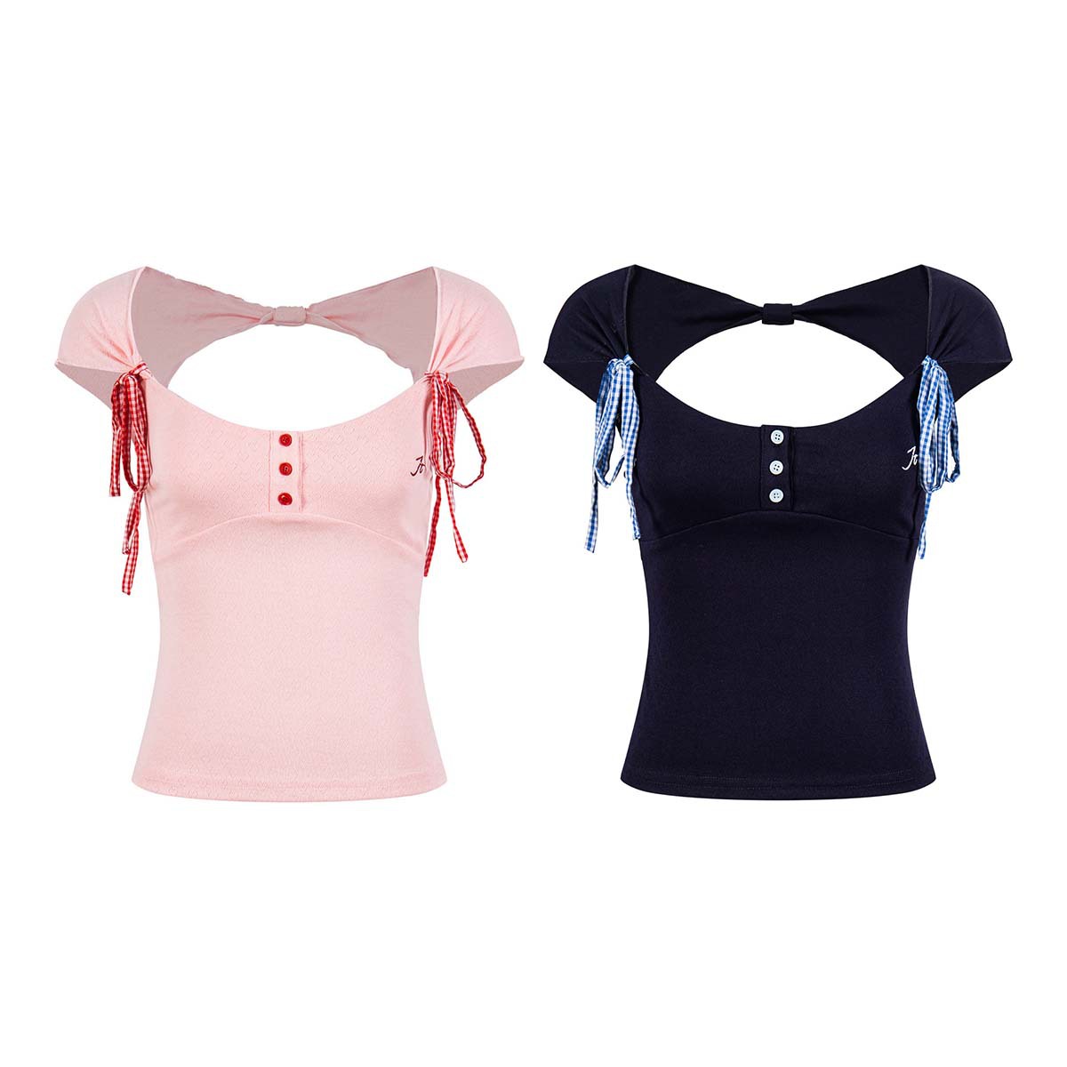 Unbdns Pink Right-Shoulder Short-Sleeved T-Shirt for Women in Summer, Slim Fit, Backless, Sexy, Pure and Alluring Inner Top