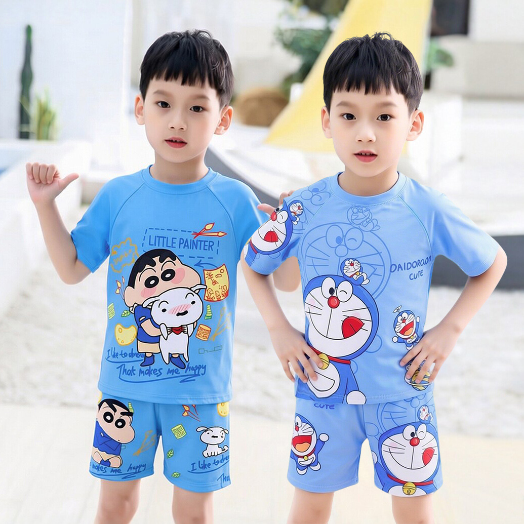 Children's Swimsuit Boy Split Quick-Dry Swimsuit Cartoon Dinosaur Little Boy Baby Professional Training Swimsuit Swimsuit
