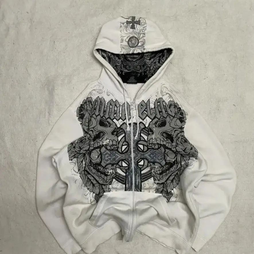 Cool Kids Hooded Jacket 2025 New Cross Ready-Made Hooded Cardigan Bow Print Versatile Hoodie