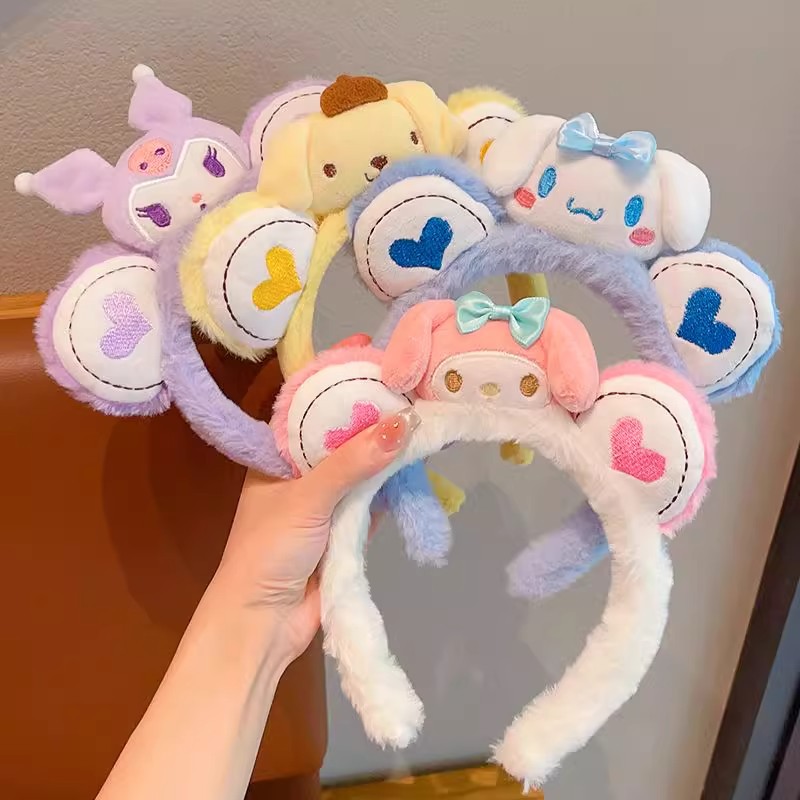 Children's Plush Hair Hoop Little Girl Kulomi Headwear 2024 New Girl's Wash Face Presse Hair Card Baby Hair Accessories