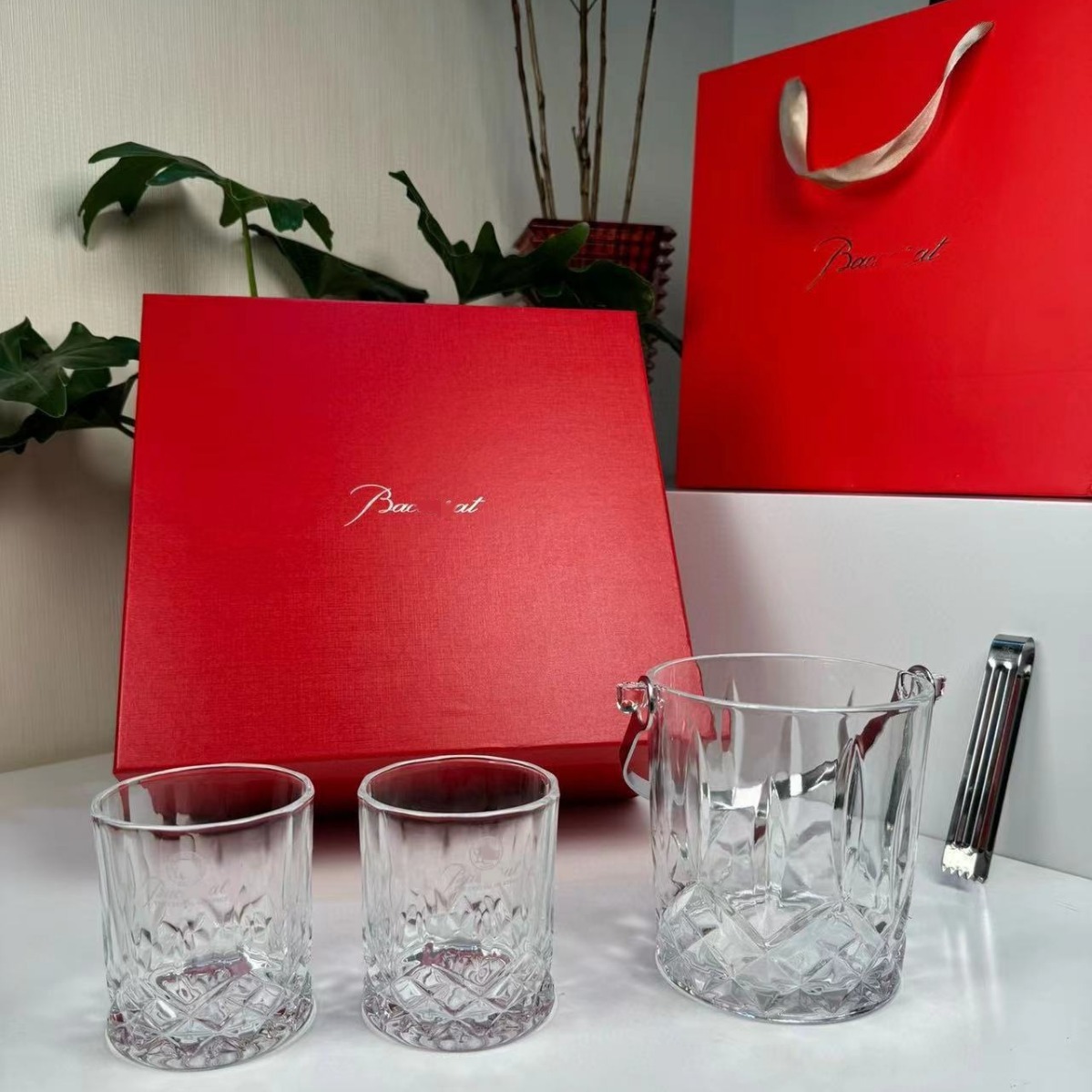 Bakkara Glass Ice Bucket Wine Glass suit European-style Refrigerated Ice Bucket Portable suit with Clip Foto QC de 1688 na Qualit.ly