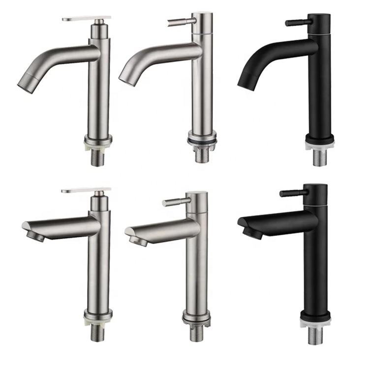 304 stainless steel single cold basin faucet stainless steel hand wash basin faucet single cold faucet