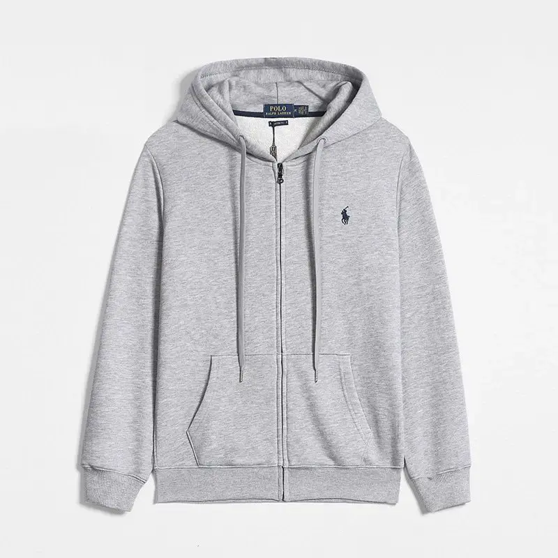 Polo Ralph Lauren Embroidered Zip Hoodie Grey